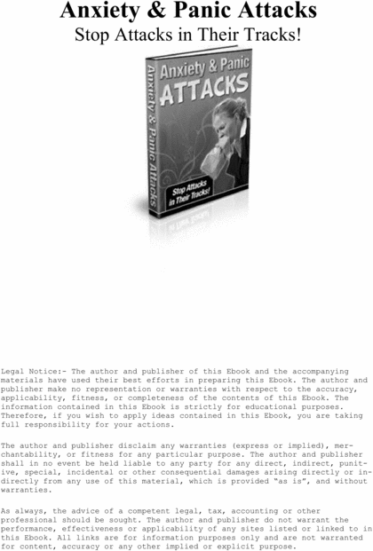 Product picture Stop Anxiety And Panic Attacks In Their Tracks